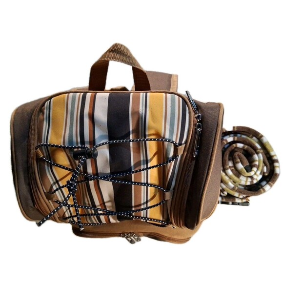 Hap Tim Picnic Basket Backpack for 2 Person with 2 Insulated Cooler Compartme... - Picture 2 of 7